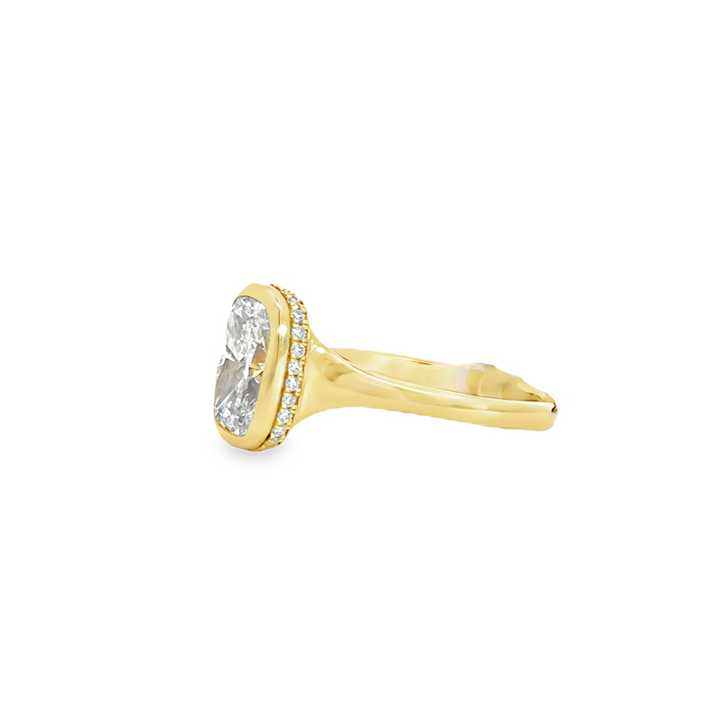 Cushion Cut Lab Diamond Bezel Set Ring