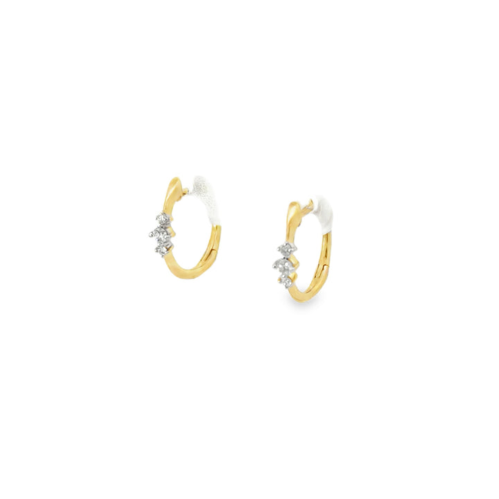 Diamond Accent Yellow Gold Hoop Earrings