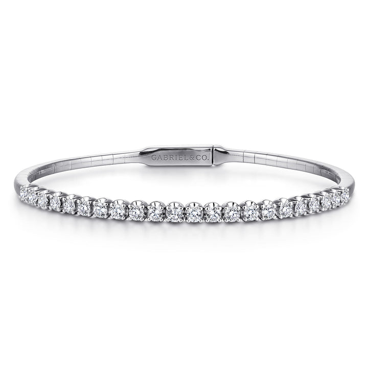 Lusso 14K White Gold Bangle Bracelet