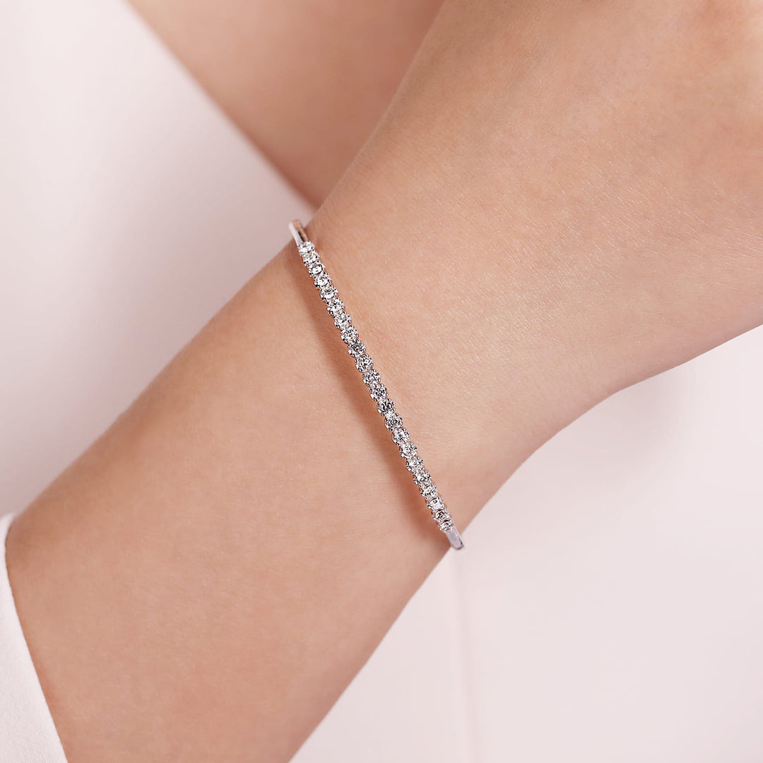 Lusso 14K White Gold Bangle Bracelet