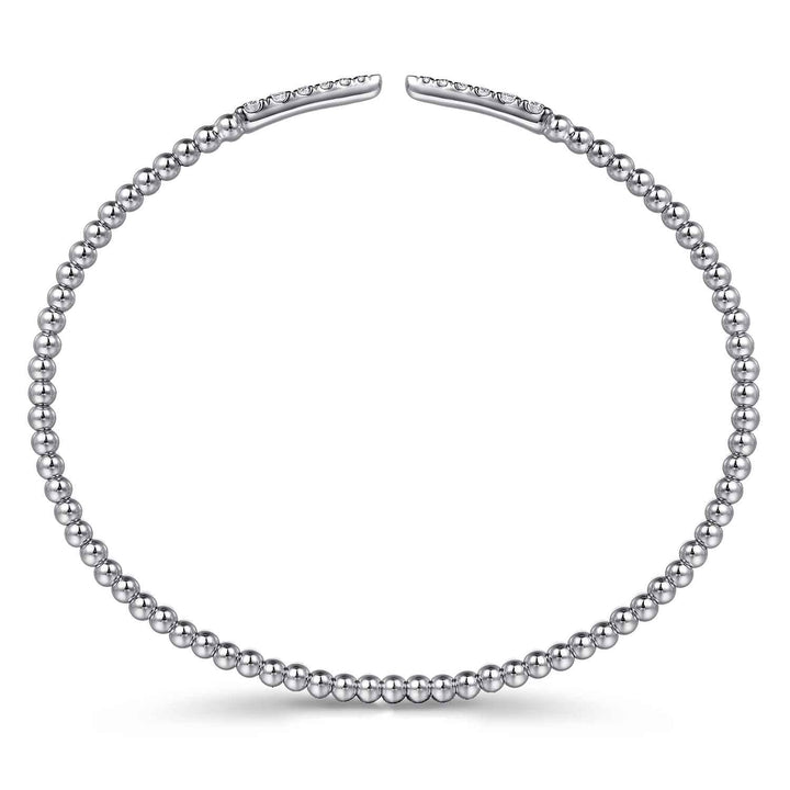 Bujukan 14K White Gold Spike Split Bangle Bracelet