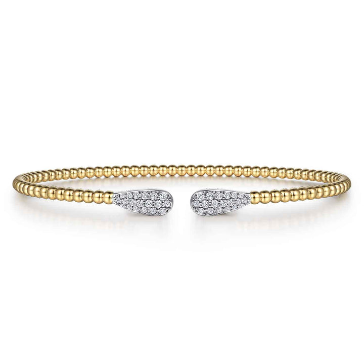 Bujukan 14K Yellow Gold Teardrop Bangle Bracelet