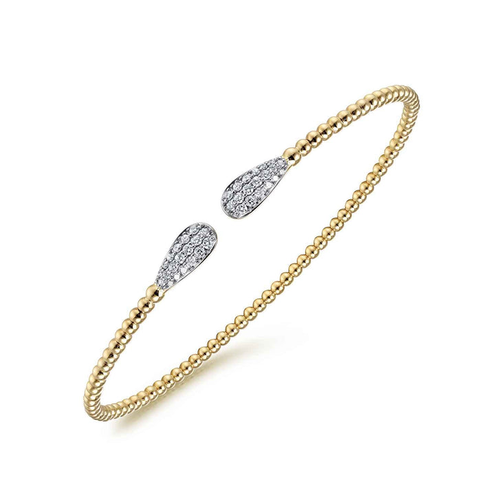 Bujukan 14K Yellow Gold Teardrop Bangle Bracelet
