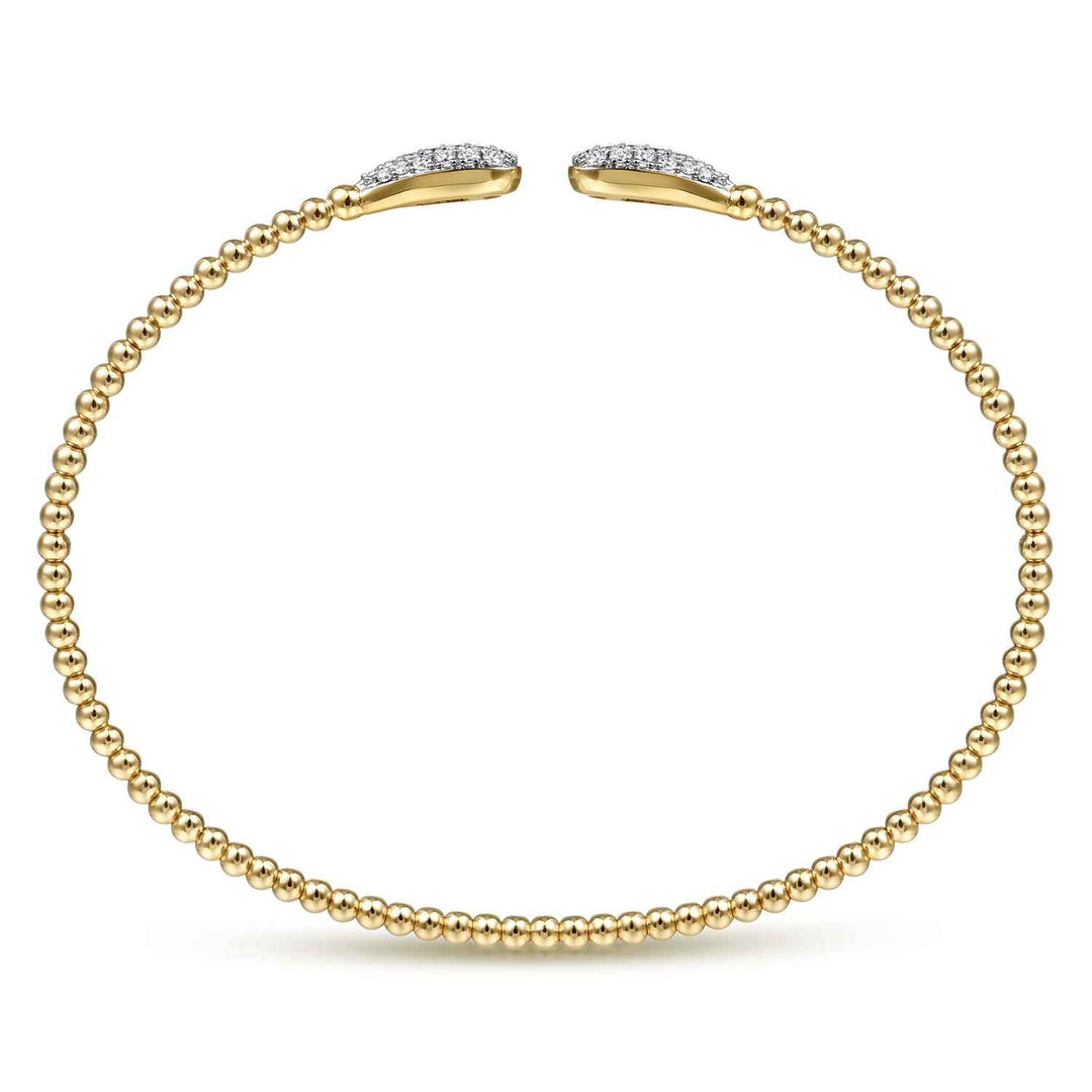 Bujukan 14K Yellow Gold Teardrop Bangle Bracelet