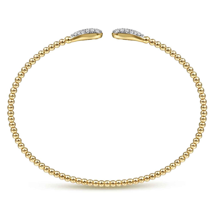 Bujukan 14K Yellow Gold Teardrop Bangle Bracelet