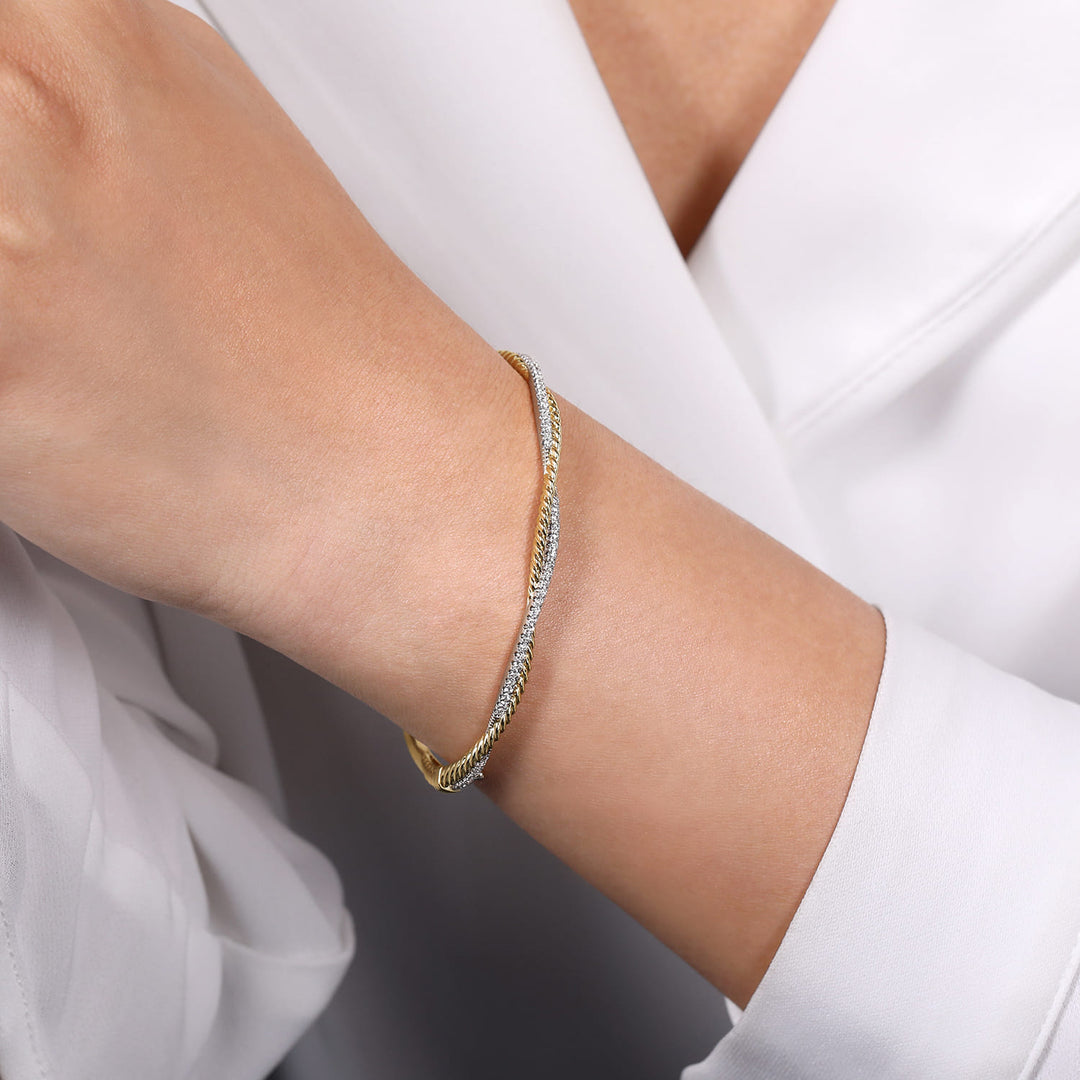 Hampton 14K Yellow Gold Twisted Rope Bangle Bracelet