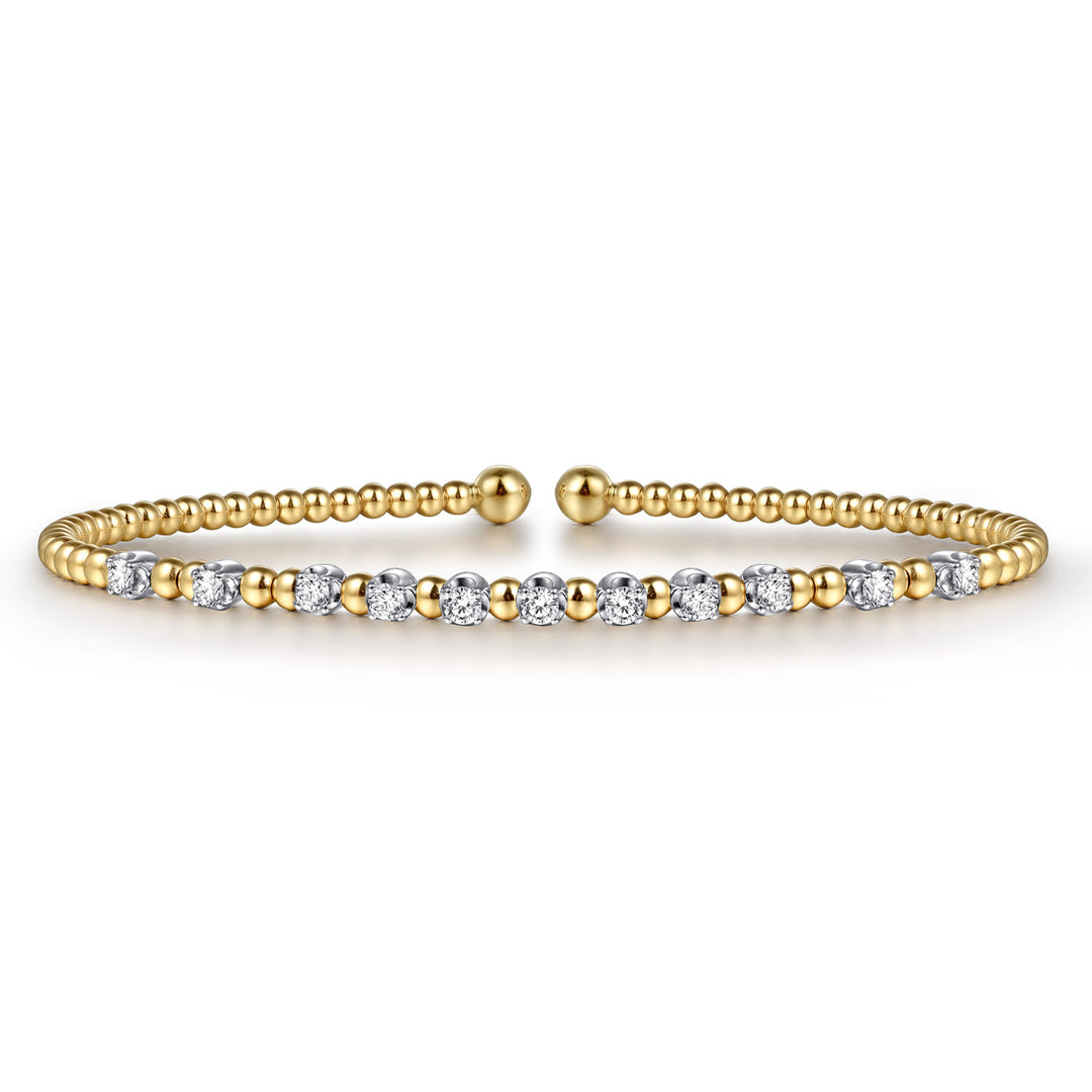 Bujukan 14K Two-Tone Gold Split Bangle Bracelet