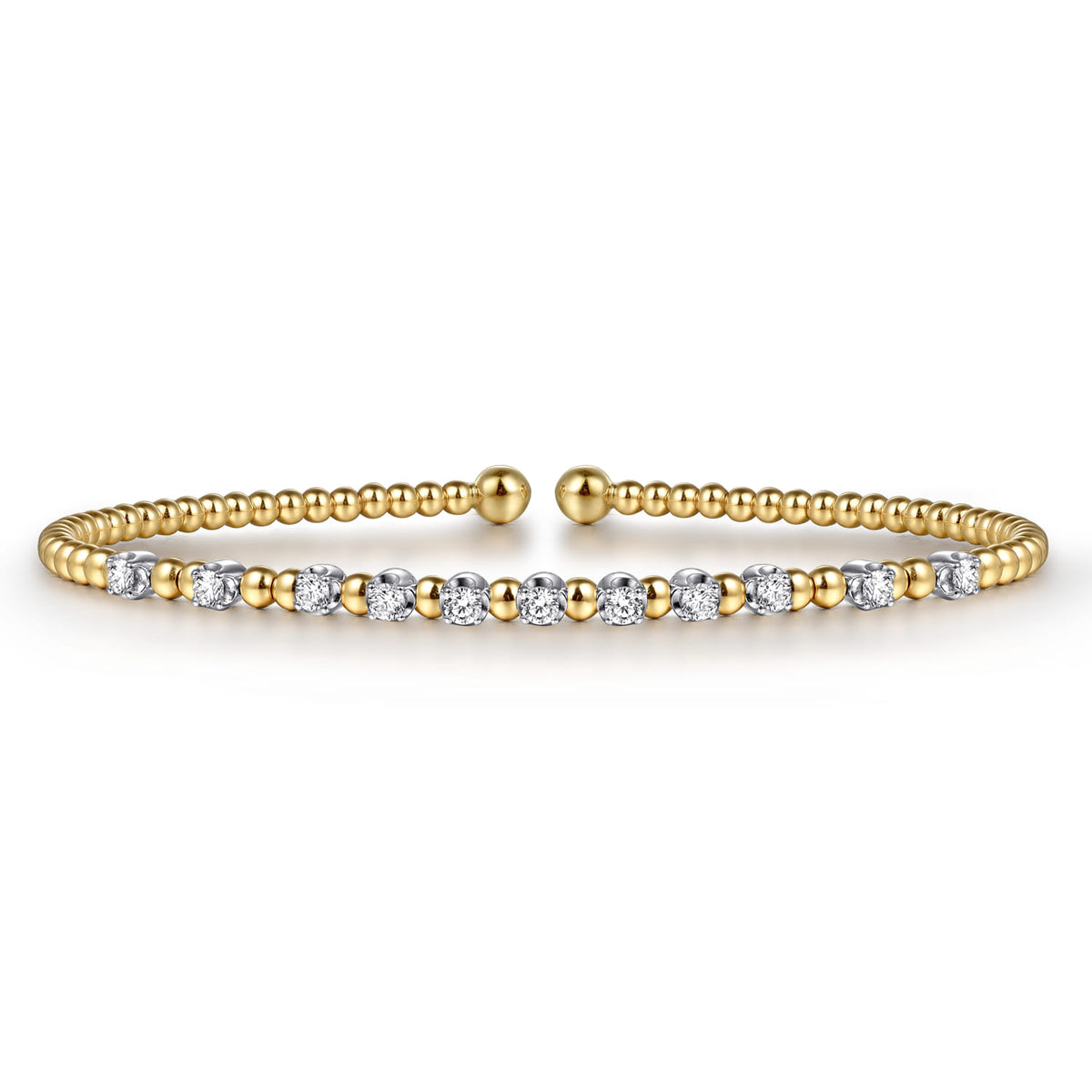 Bujukan 14K Two-Tone Gold Split Bangle Bracelet