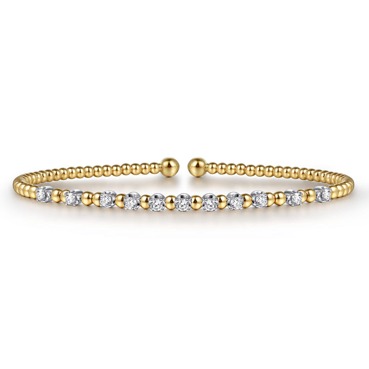 Bujukan 14K Two-Tone Gold Split Bangle Bracelet