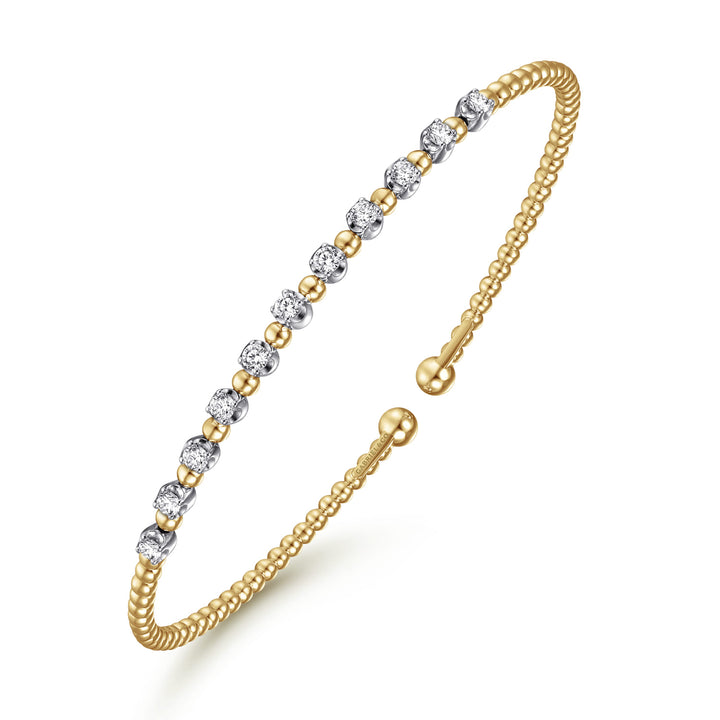 Bujukan 14K Two-Tone Gold Split Bangle Bracelet