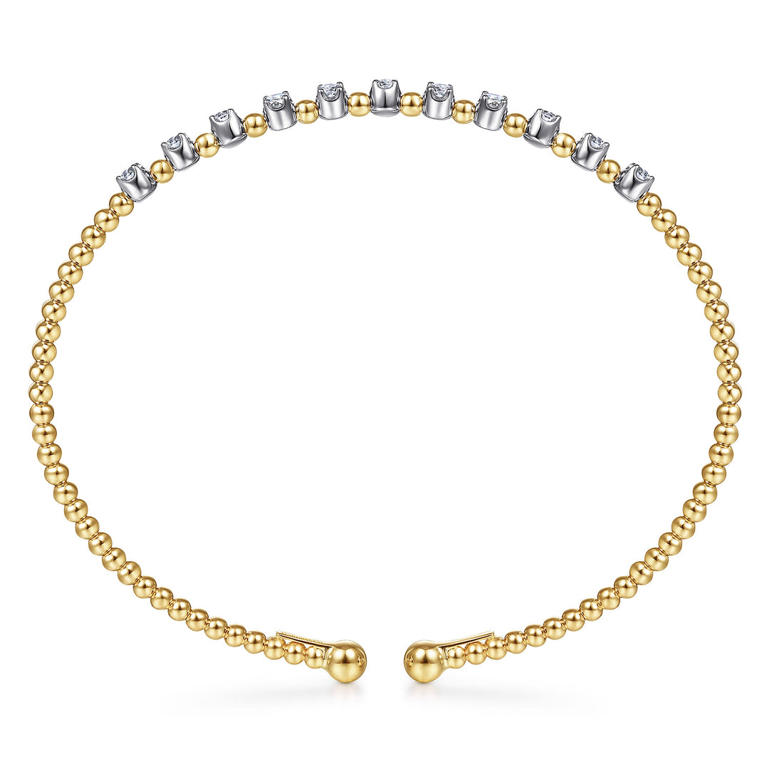 Bujukan 14K Two-Tone Gold Split Bangle Bracelet