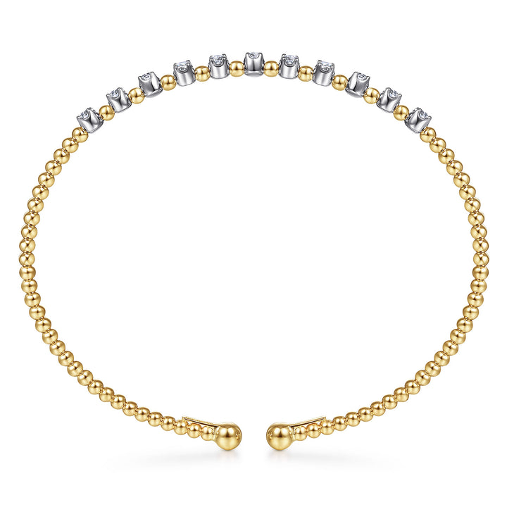 Bujukan 14K Two-Tone Gold Split Bangle Bracelet