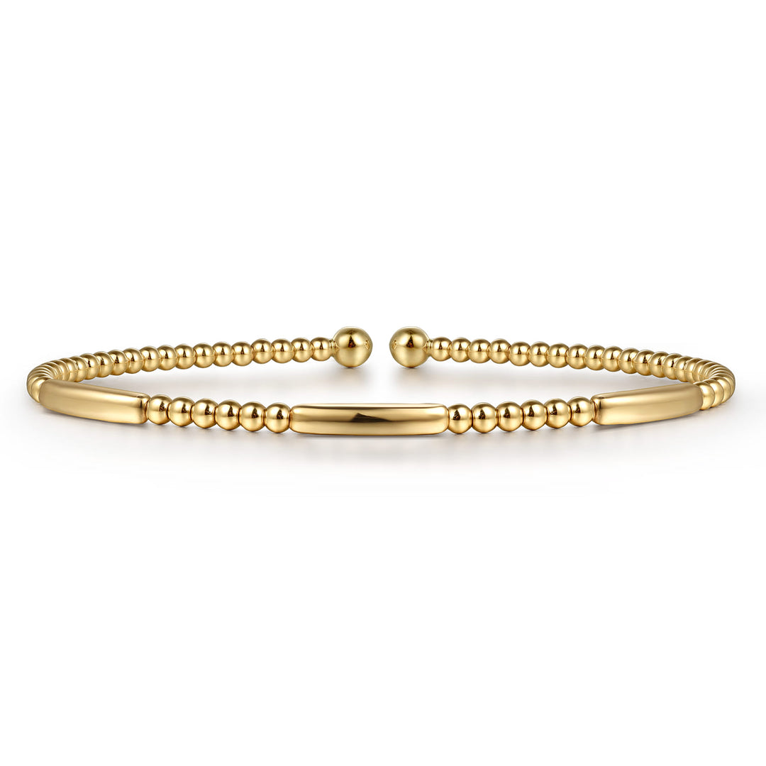 Bujukan 14K Yellow Gold Open Bangle Bracelet