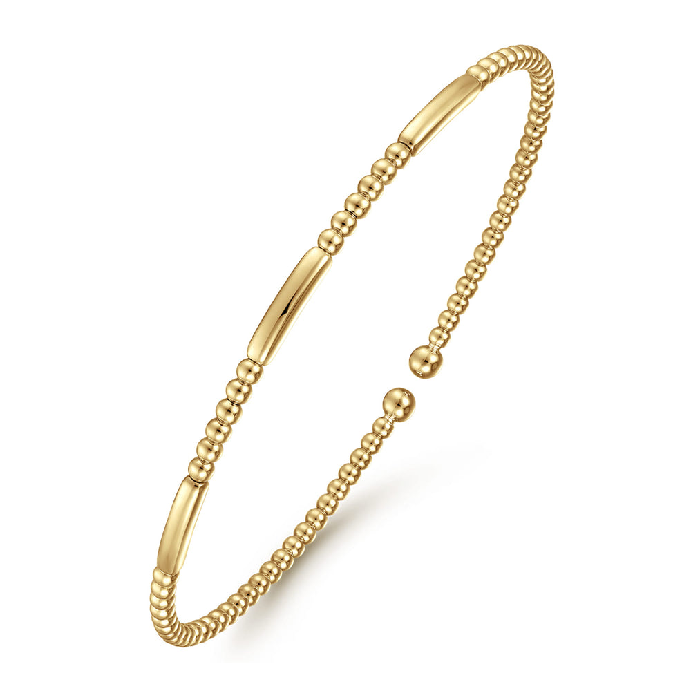 Bujukan 14K Yellow Gold Open Bangle Bracelet