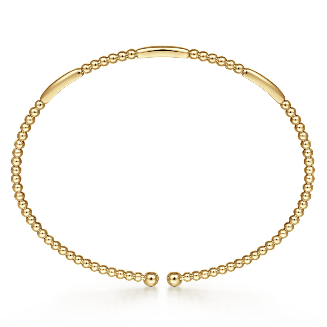 Bujukan 14K Yellow Gold Open Bangle Bracelet