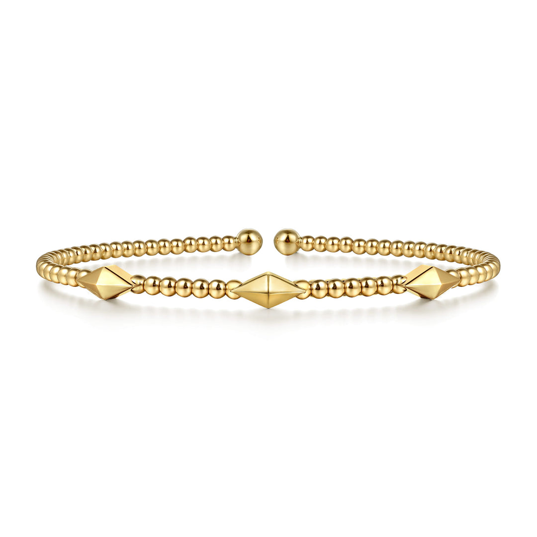 Bujukan 14K Yellow Gold Pyramid Station Bracelet