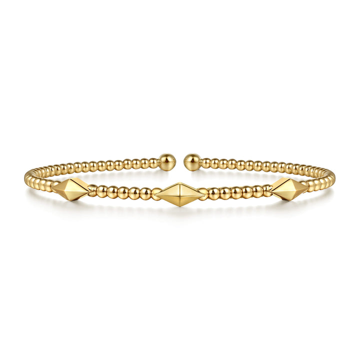 Bujukan 14K Yellow Gold Pyramid Station Bracelet