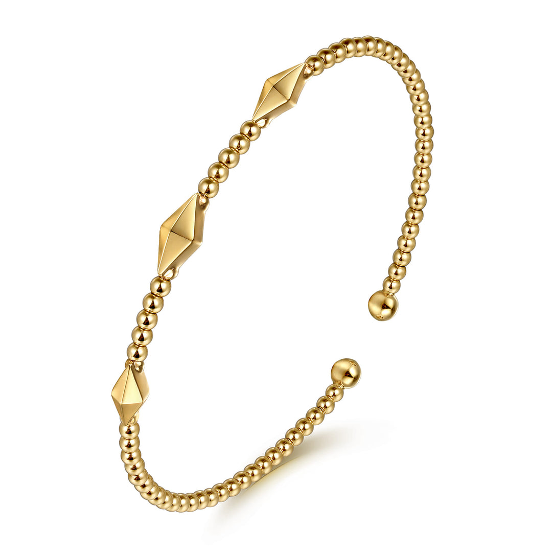 Bujukan 14K Yellow Gold Pyramid Station Bracelet