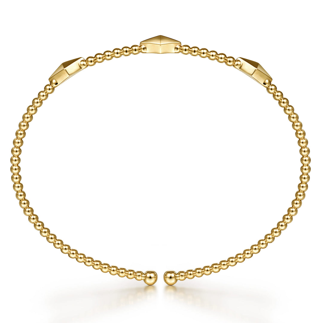 Bujukan 14K Yellow Gold Pyramid Station Bracelet