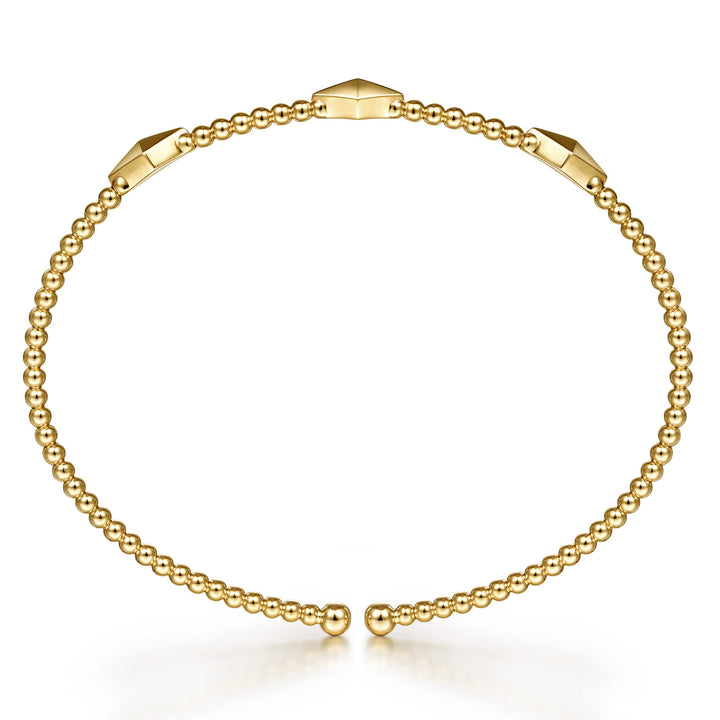 Bujukan 14K Yellow Gold Pyramid Station Bracelet