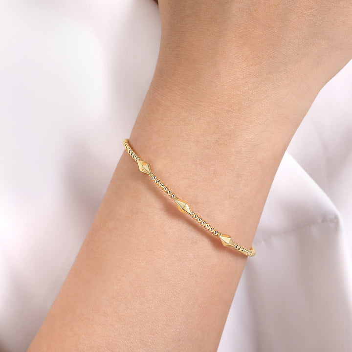 Bujukan 14K Yellow Gold Pyramid Station Bracelet