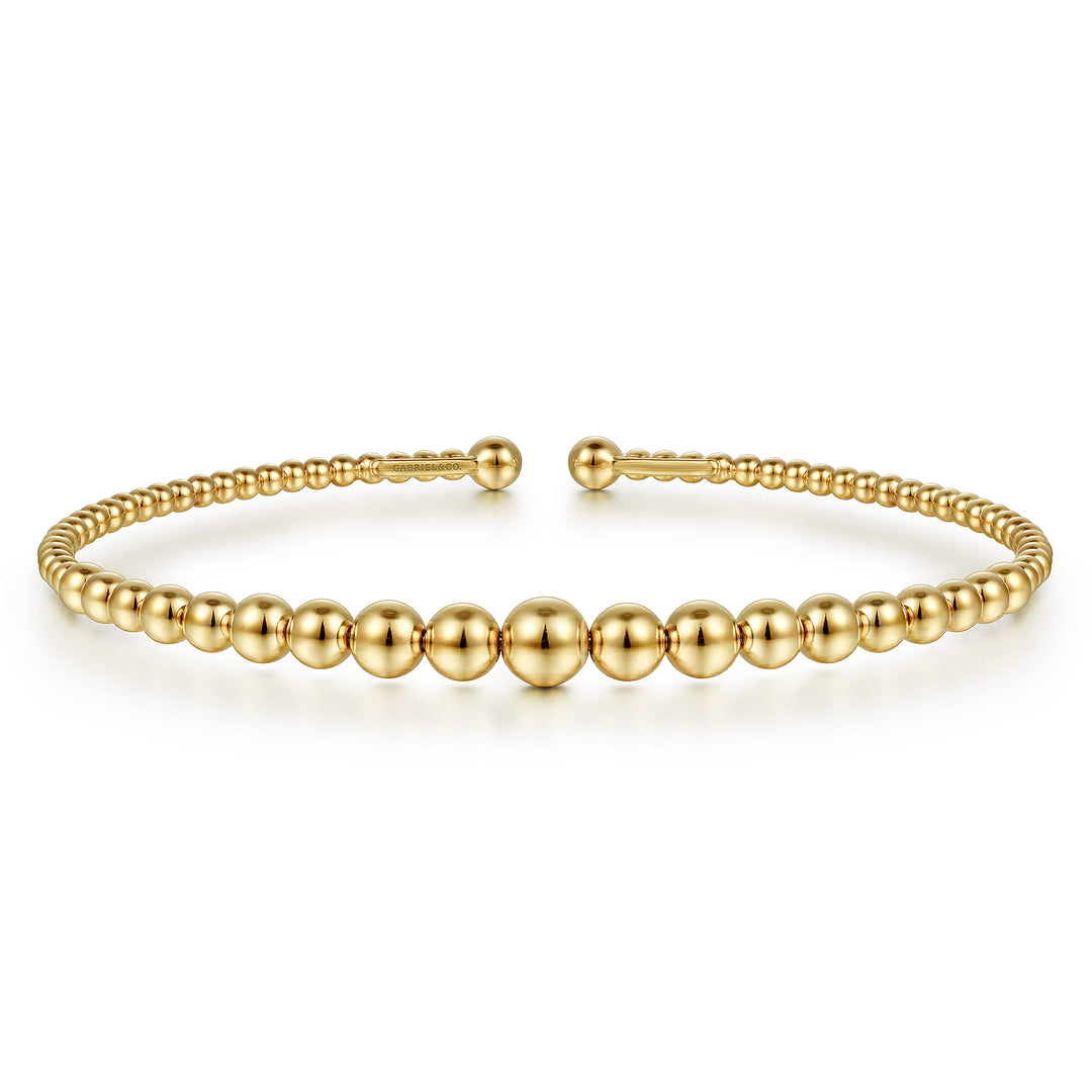 Bujukan 14K Yellow Gold Open Bangle Bracelet