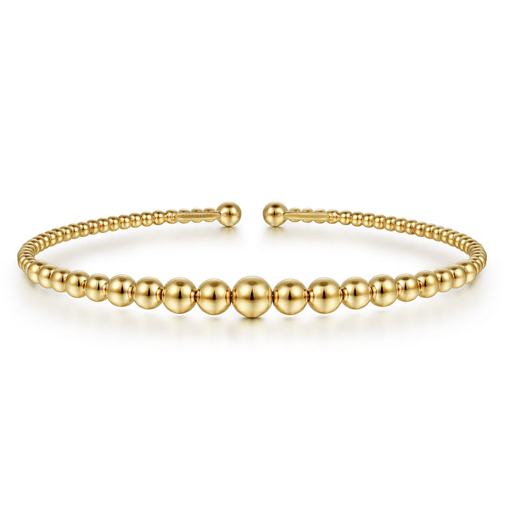 Bujukan 14K Yellow Gold Open Bangle Bracelet