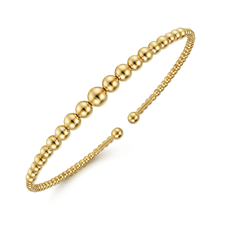 Bujukan 14K Yellow Gold Open Bangle Bracelet