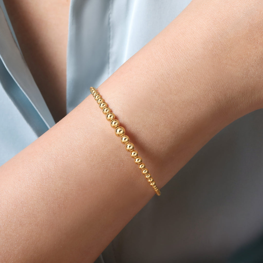 Bujukan 14K Yellow Gold Open Bangle Bracelet