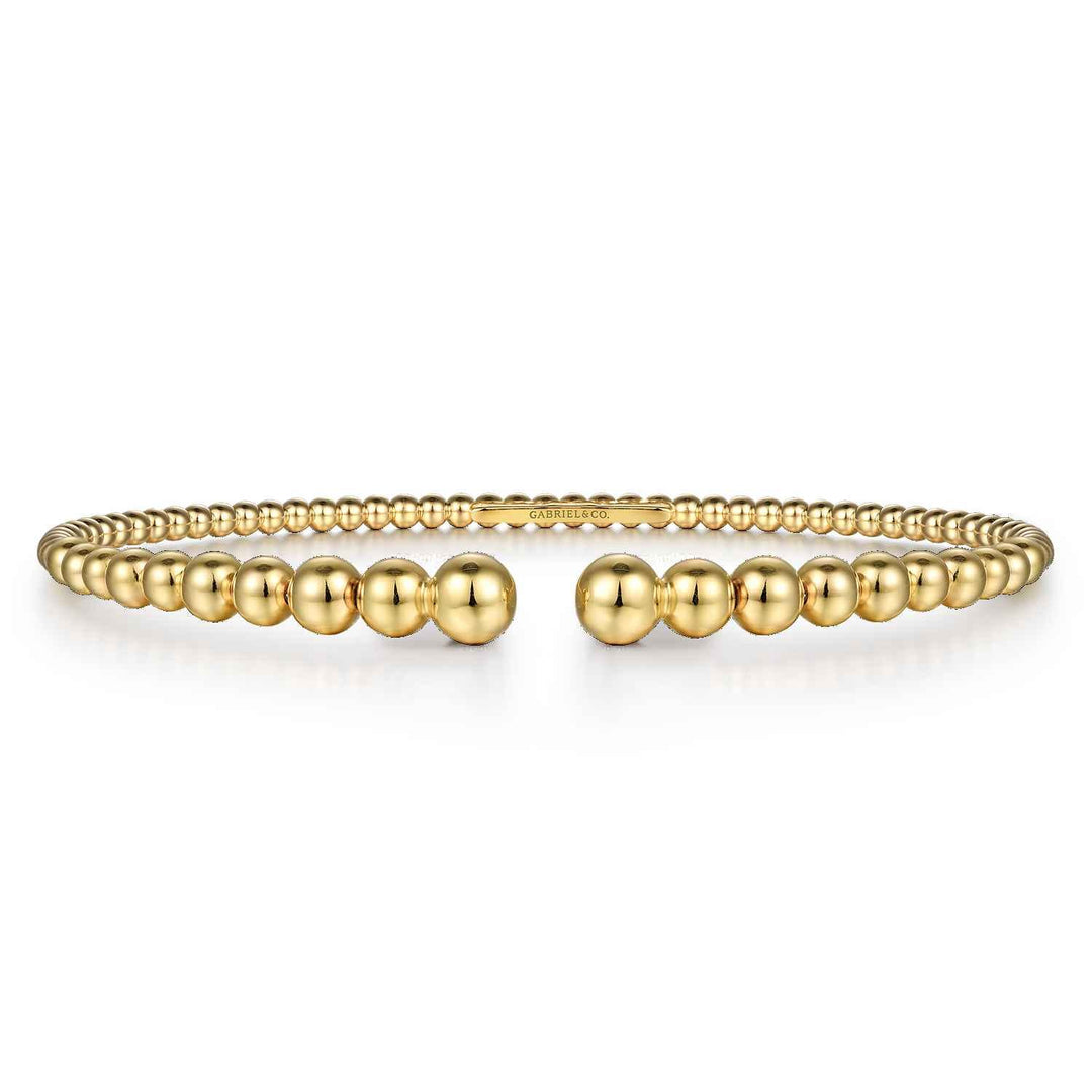 Bujukan 14K Yellow Gold Open Bangle Bracelet