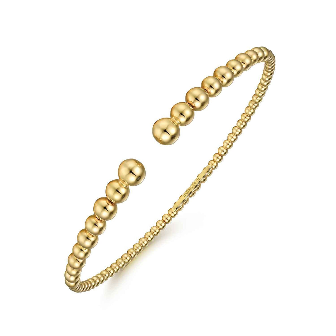Bujukan 14K Yellow Gold Open Bangle Bracelet