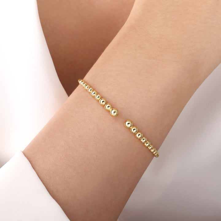 Bujukan 14K Yellow Gold Open Bangle Bracelet
