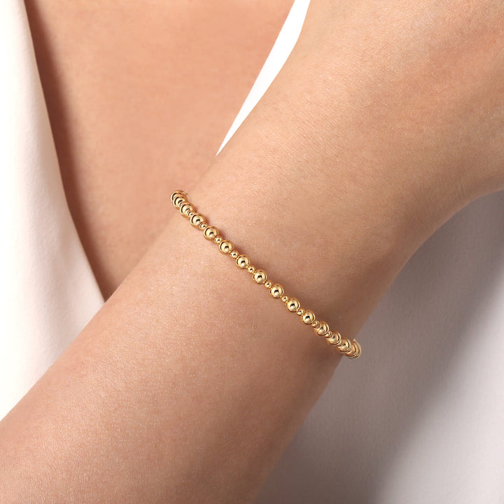 Bujukan 14K Yellow Gold Open Bangle Bracelet