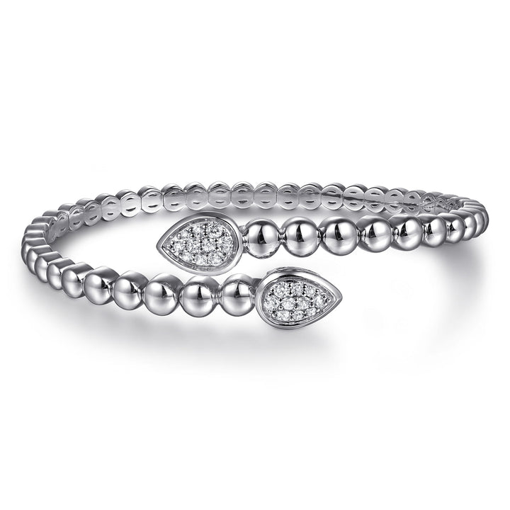 Sterling Silver White Sapphire Bangle Bracelet