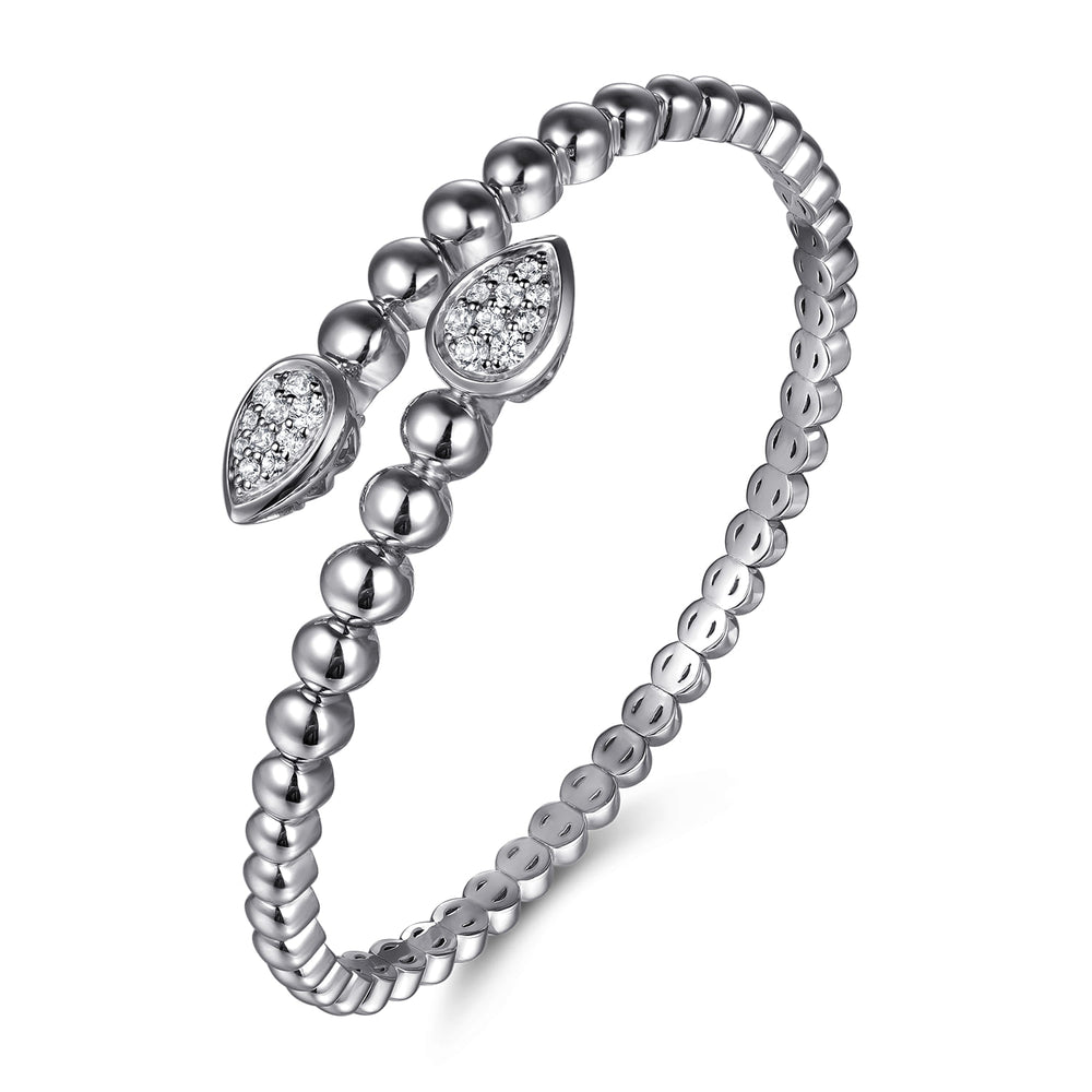Sterling Silver White Sapphire Bangle Bracelet