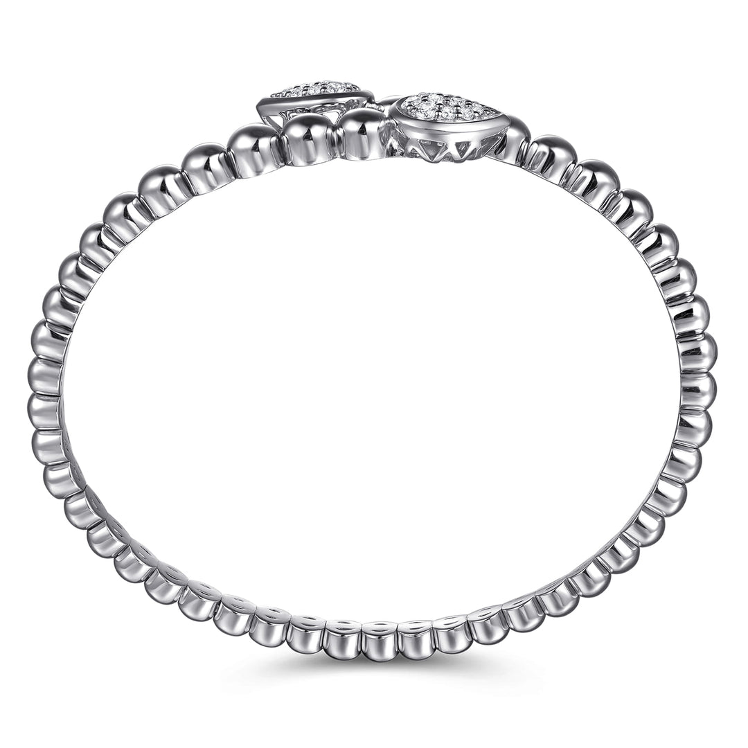 Sterling Silver White Sapphire Bangle Bracelet