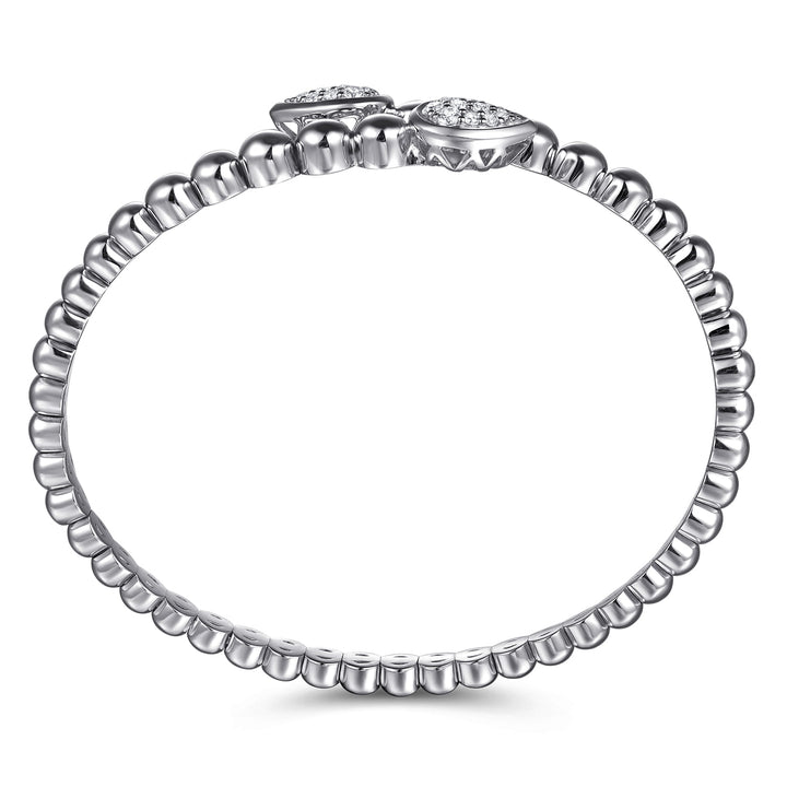Sterling Silver White Sapphire Bangle Bracelet