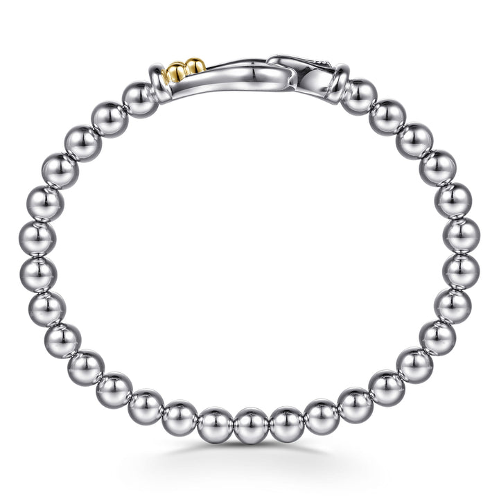 14K Gold & Sterling Silver Horse Shoe Bangle Bracelet