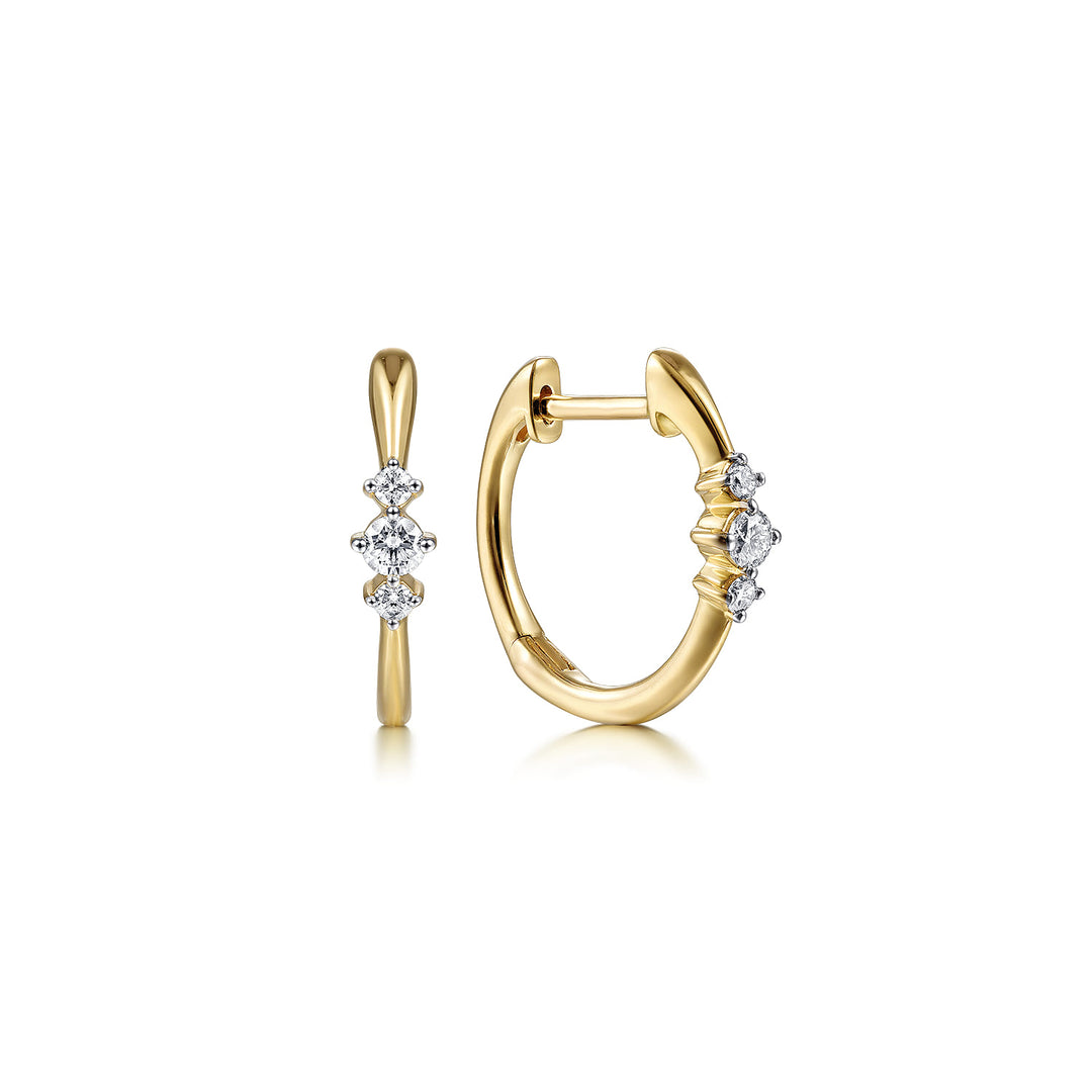 14K Yellow Gold Huggie Earrings