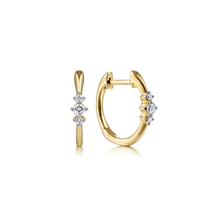 14K Yellow Gold Huggie Earrings