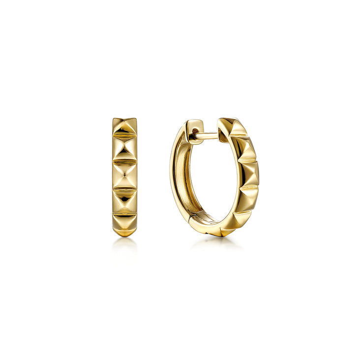 14K Yellow Gold Grommet Huggie Earrings