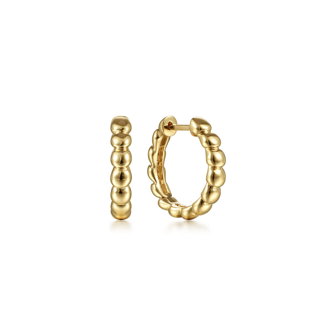 Bujukan 14K Yellow Gold Huggie Earrings
