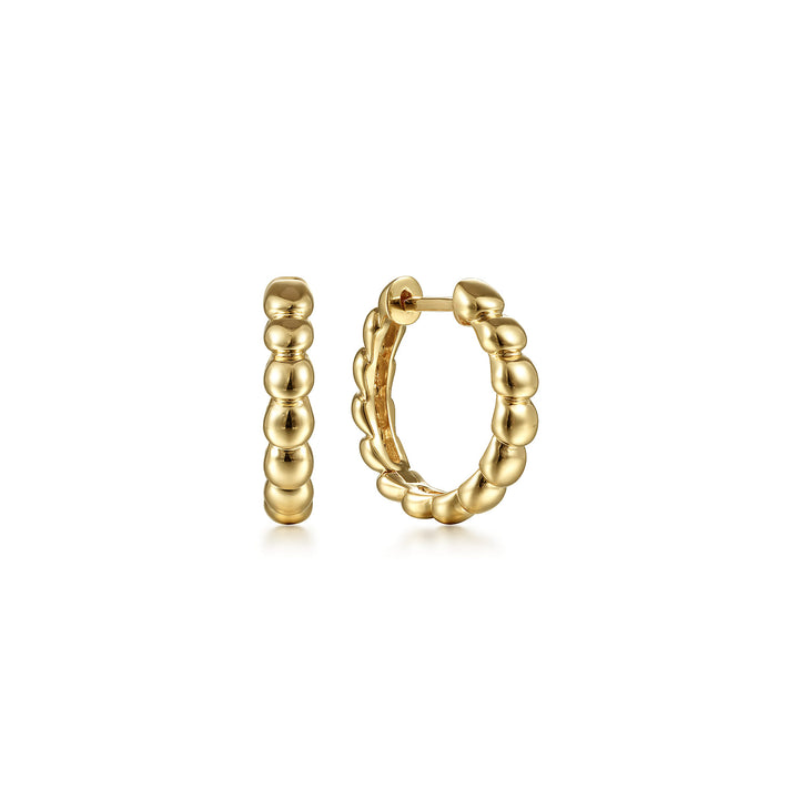 Bujukan 14K Yellow Gold Huggie Earrings