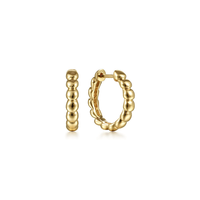 Bujukan 14K Yellow Gold Huggie Earrings