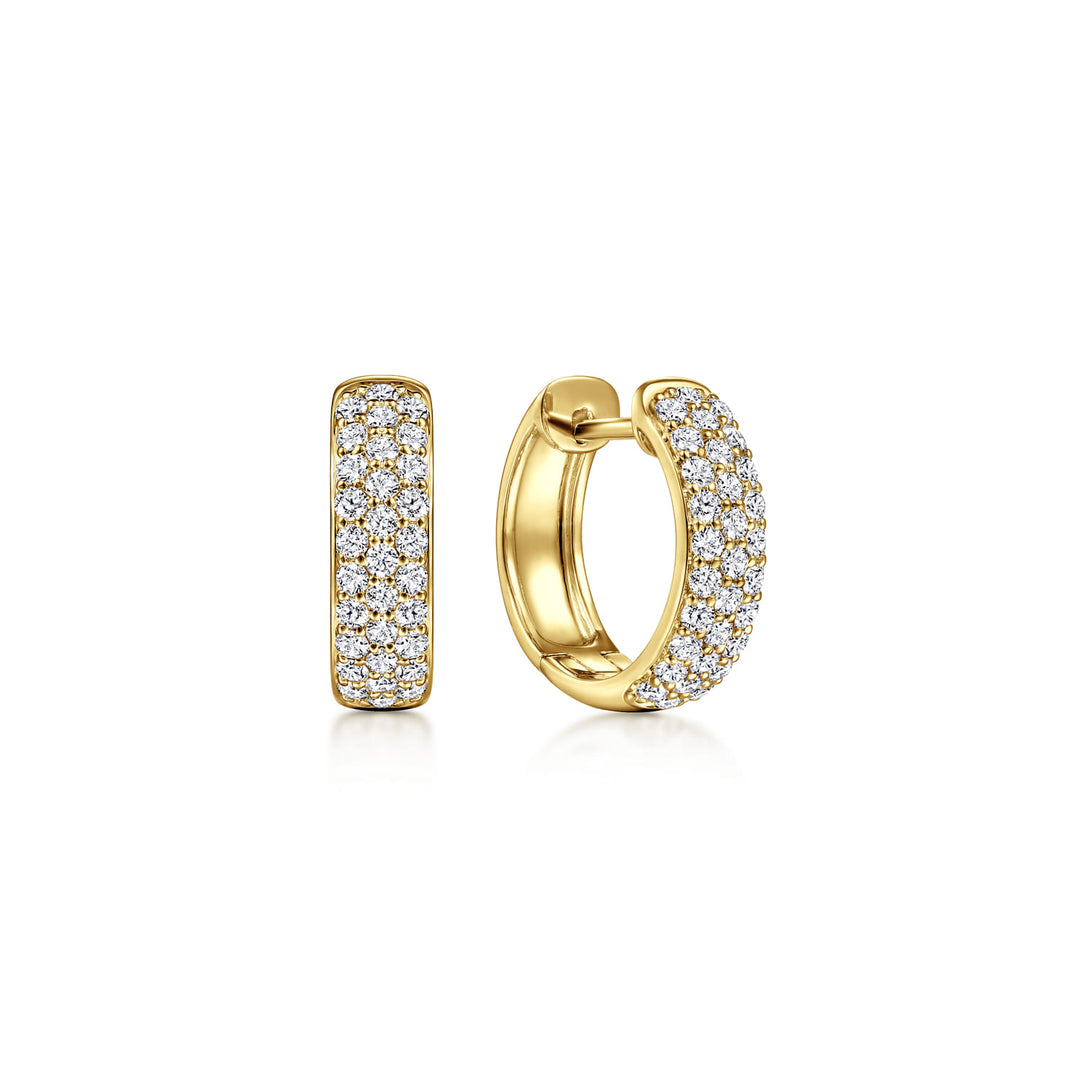 Lusso 14K Yellow Gold Huggie Earrings