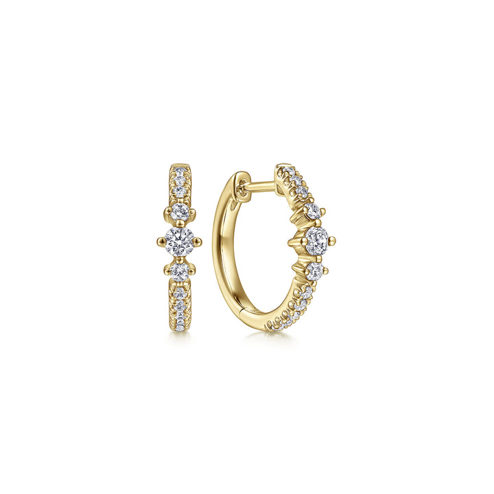 Lusso 14K Yellow Gold Huggie Earrings