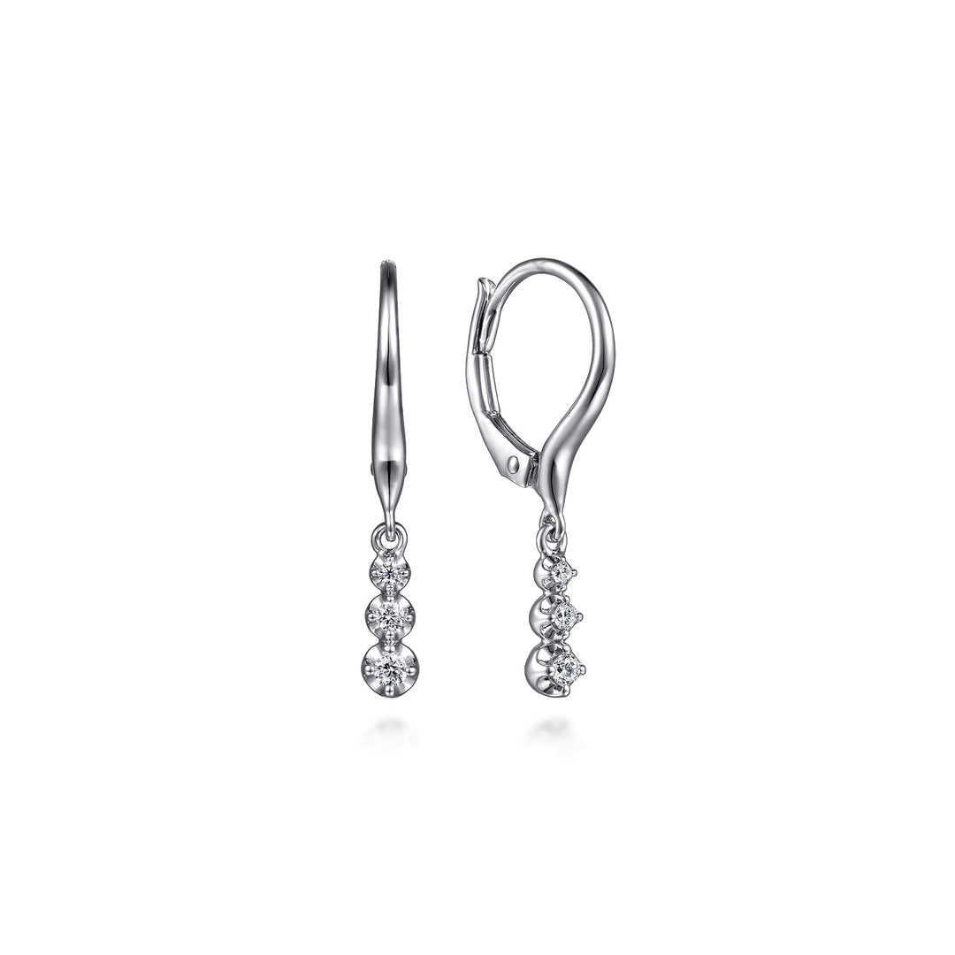 14K White Gold Drop Earrings