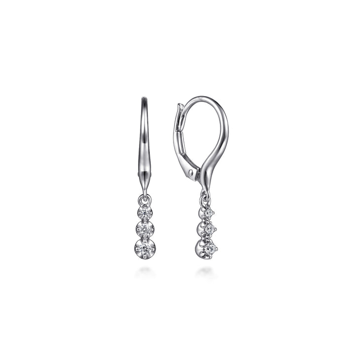 14K White Gold Drop Earrings