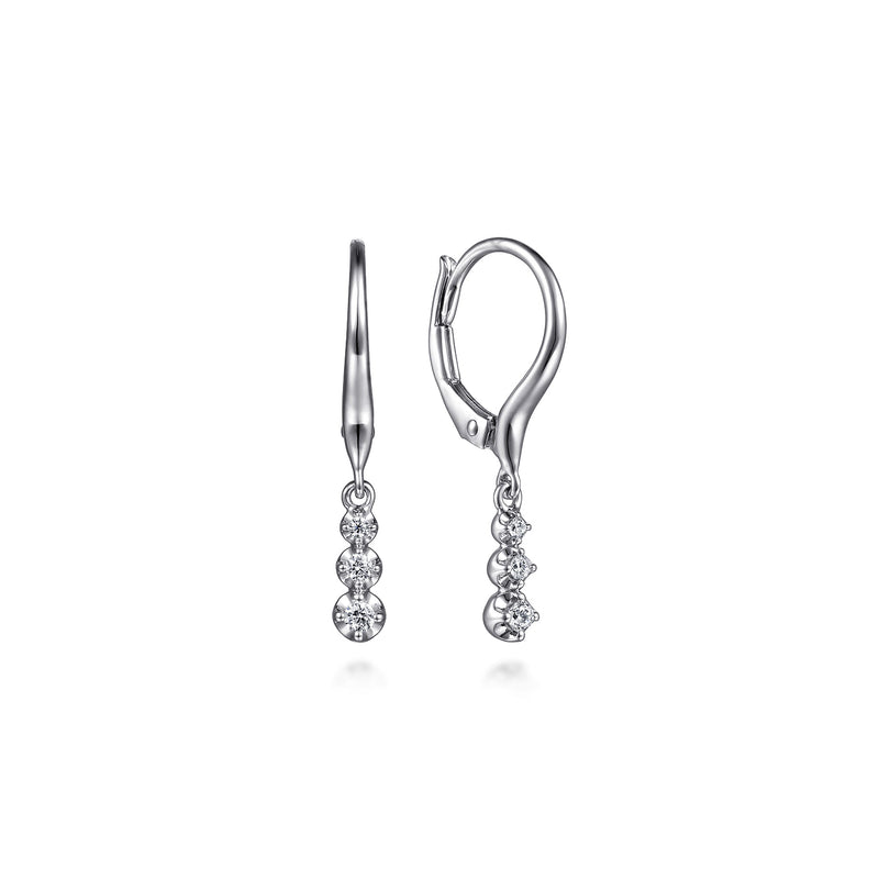 14K White Gold Drop Earrings