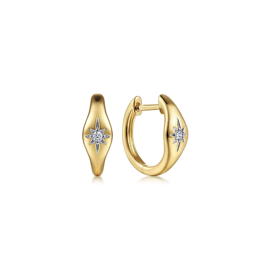 14K Yellow Gold Huggie Earrings